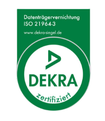 DEKRA Prüfzeichen für ProCoReX, Logo-Leiste-Dekra unscharf Datenträgervernichtung IT Entsorgung Computer Entsorgung