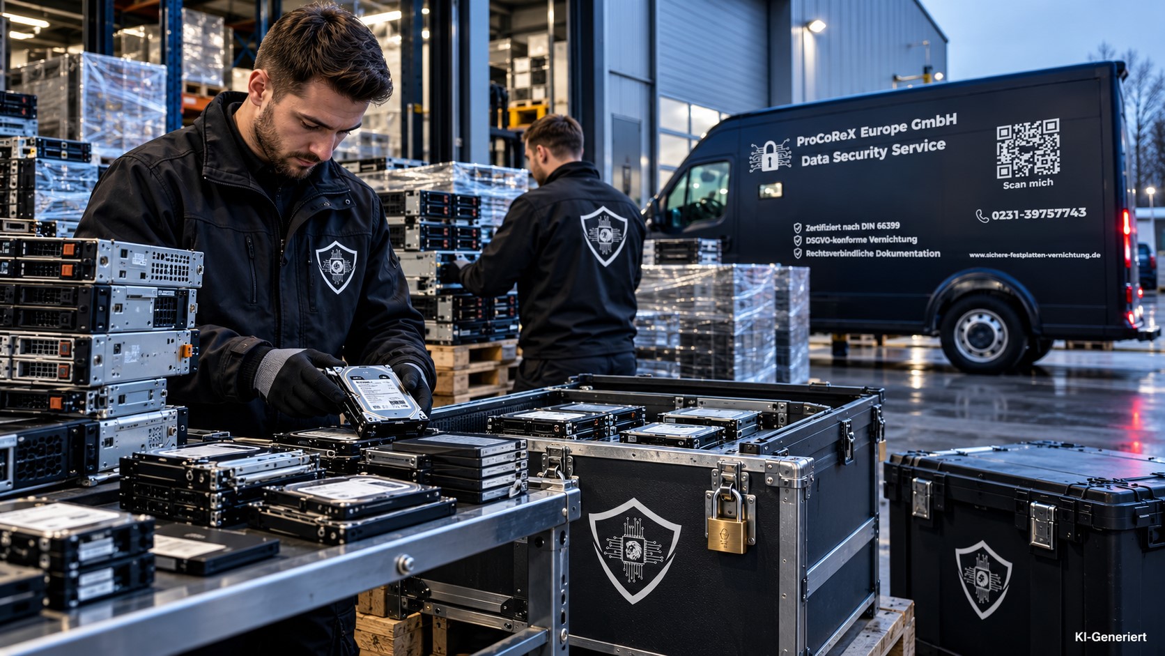 Gesicherte Datenträgervernichtung und Dokumentation im Logistikzentrum